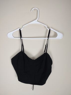 OAK + FORT Black Cropped Cami Top